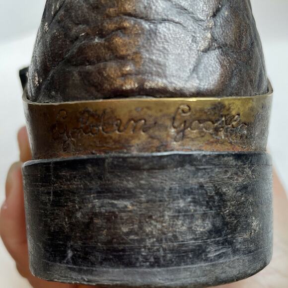 Golden Goose Black Brown Charlie Knee High Distressed Golden Boots Size 36 (5.5) - Picture 12 of 12